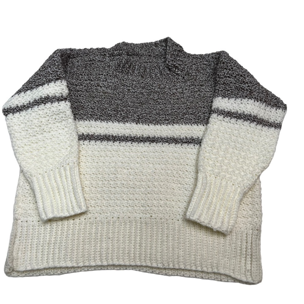 Handmade Handknit Medium Weight Pullover Acrylic Sweater L/XL - Picture 3 of 9